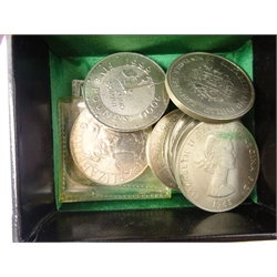  Collection of Great British coins including 1972 to 1976 year sets in plastic cases with card covers, three King George V 1915 half crowns, commemorative coins etc  