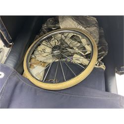 Silver Cross blue pram, with folding canopy and apron