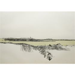 Pietro Annigoni OMRI (Italian 1910-1988): 'View of the Flood of Venice - November 4 1966', set six lithographs on magnani paper signed and numbered in pencil with blindstamp 48cm x 68cm (6) 