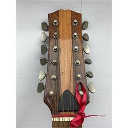 German Hoyer twelve-string acoustic guitar with metallic paper label L106cm; and Indonesian Yamaha F-310 acoustic guitar (2)