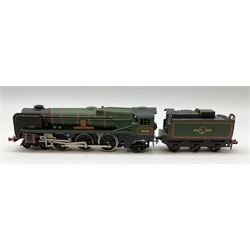 Hornby Dublo - two-rail 2235 Rebuilt West Country Class 4-6-2 locomotive 'Barnstaple' No.34005 with instructions; and Class N2 0-6-2 Tank locomotive No.69550; both in red striped boxes (2)