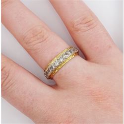 18ct gold white stone set full eternity ring, hallmarked