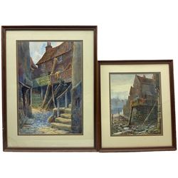 W Cecil Dunford (British 1885-1969): Wilson's Yard and Harbour Whitby, two watercolours signed one dated 1924 max 44cm x 30cm (2)