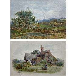 George Hodgson (British 1847-1921): Country Landscapes, two watercolours signed, dated 1898 and 1887, respectively, 12cm x 17cm and 10cm x 15cm (2) 
Notes: born in Nottingham, Hodgson lived in Grange-over-Sands and was a member of the Nottingham Society of Artists, acting as Vice-President 1908-1917. He exhibited many works at the Nottingham Castle Museum, the Royal Academy, Royal Birmingham Society of Artists, and Royal Society of British Artists.
