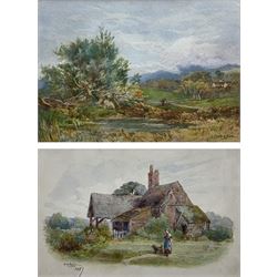 George Hodgson (British 1847-1921): Country Landscapes, two watercolours signed, dated 1898 and 1887, respectively, 12cm x 17cm and 10cm x 15cm (2) 
Notes: born in Nottingham, Hodgson lived in Grange-over-Sands and was a member of the Nottingham Society of Artists, acting as Vice-President 1908-1917. He exhibited many works at the Nottingham Castle Museum, the Royal Academy, Royal Birmingham Society of Artists, and Royal Society of British Artists.