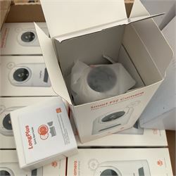 Nine indoor plug in security cameras with two way audio,night vision, panoramic view and four led plug in bedside lights - THIS LOT IS TO BE COLLECTED BY APPOINTMENT FROM DUGGLEBY STORAGE, GREAT HILL, EASTFIELD, SCARBOROUGH, YO11 3TX