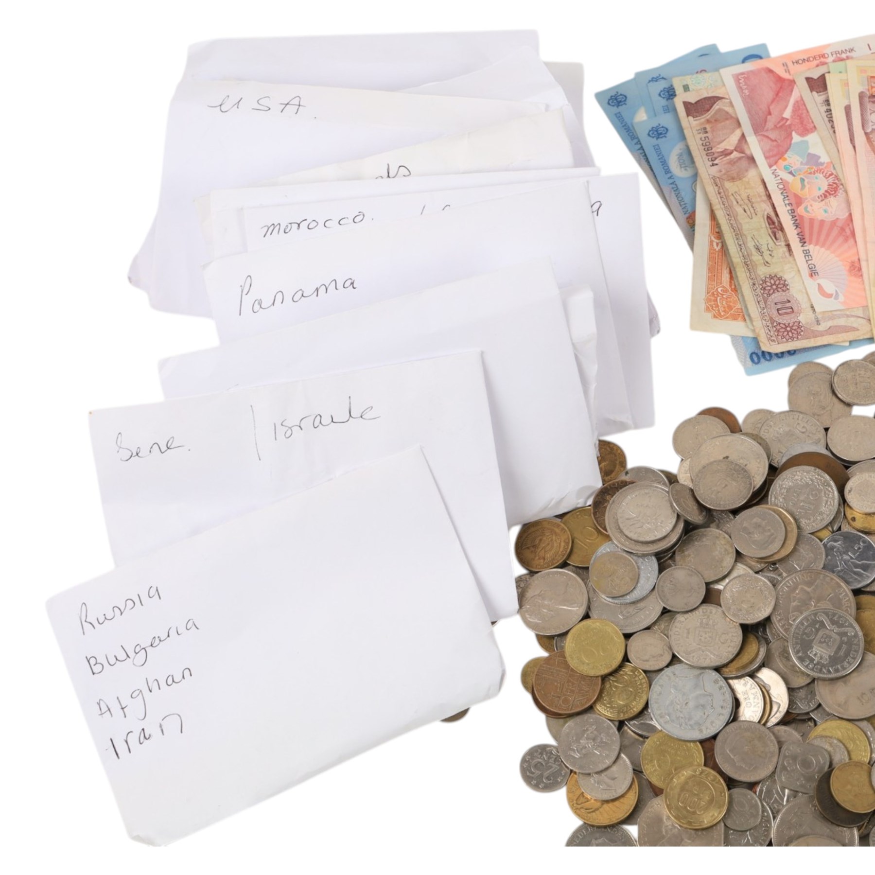 Collection of late 20th century international coins and banknotes, mostly 'holiday change'