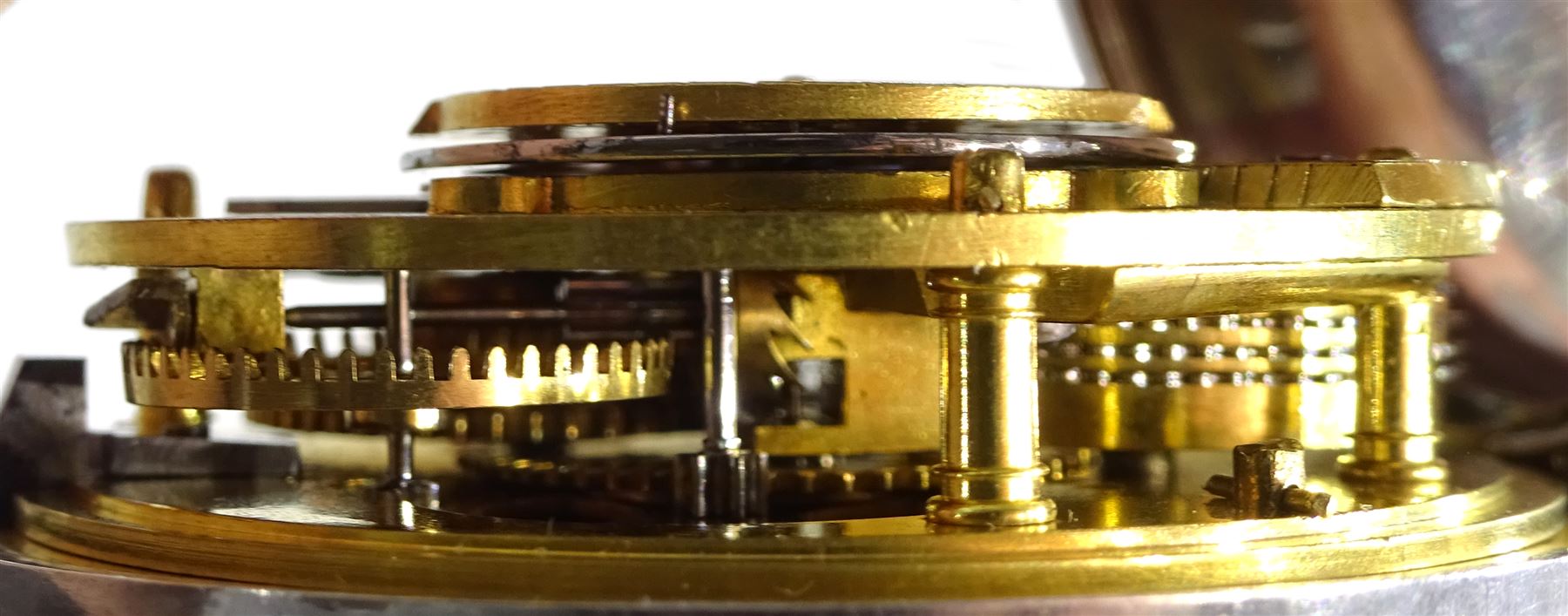 William IV silver pair cased verge fusee pocket watch by W. Gresham, Lincoln, No. 39087, round pillars, engraved and pierced balance cock, enamel dial with Roman numerals, case makers marks J.W, London 1832
