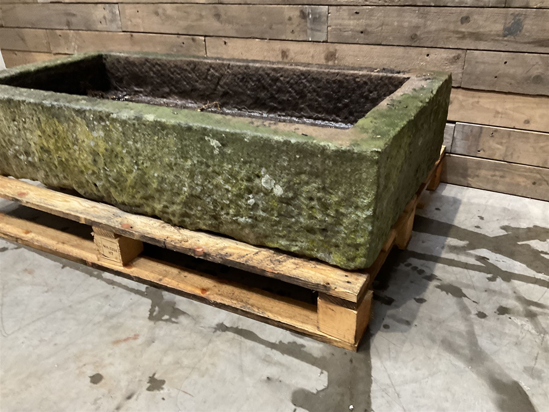 Large 19th century rectangular stone trough 