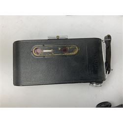 Praktica L camera body, with 'Meyer-Optik Gorlitz Domiplan 2.8/50' lens, CMS Commet II camera, Pair of Janik 8x30 binoculars in a case etc