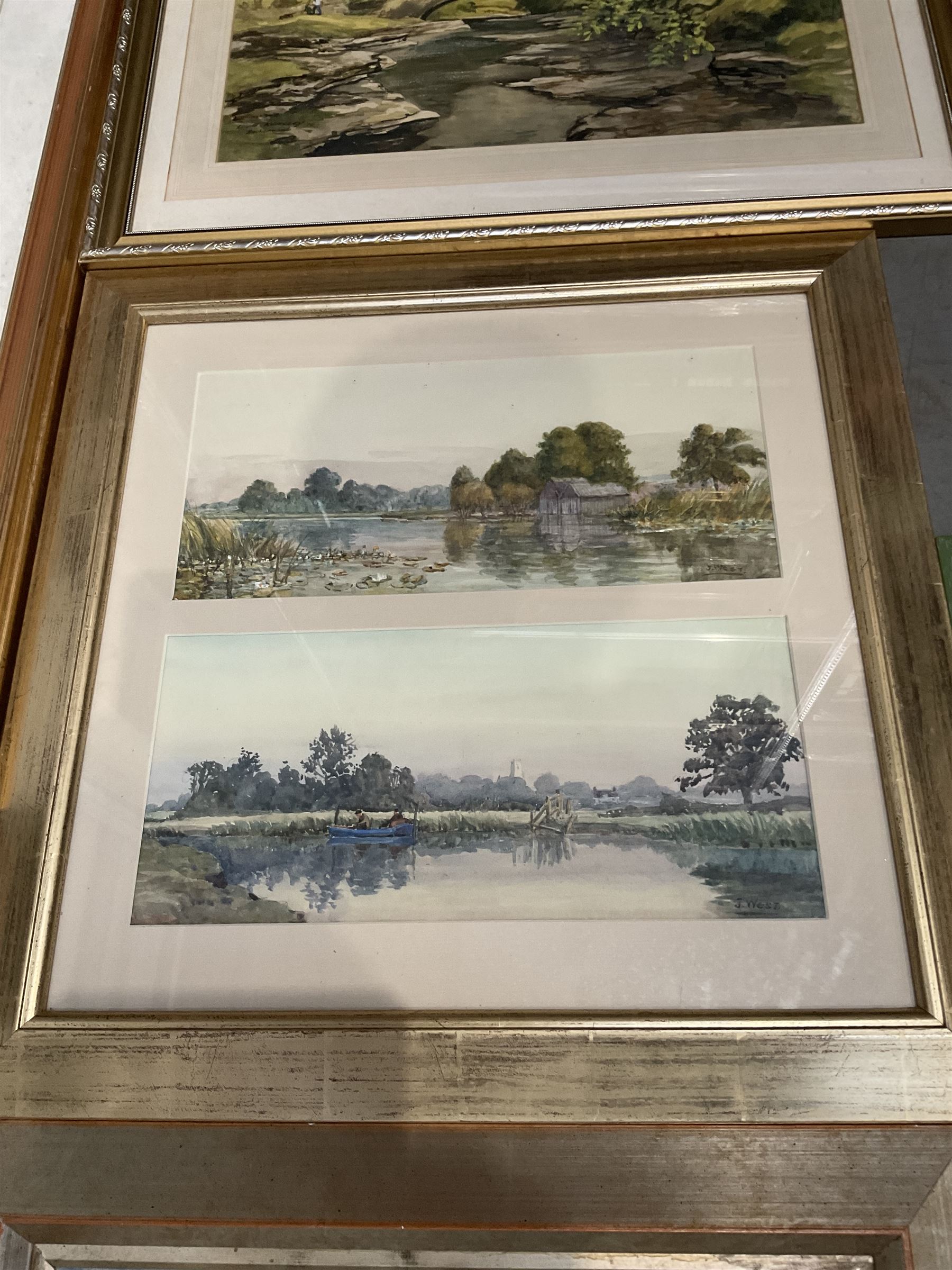 Collection of oil paintings and watercolours, various artists including Harry Emmett, JF Allen, VG Mitchell, B Sherne, Leslie Kersley, etc (12)