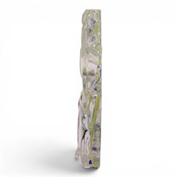 Rectangular clear glass sculpture 'Hanging Tableaux' by Will Shakspeare, H28cm