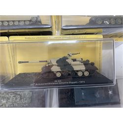 DeAgostini The Combat Tanks Collection -  forty-six periodical issued die-cast models of tanks; in plastic display cases in unopened blister packs (46)