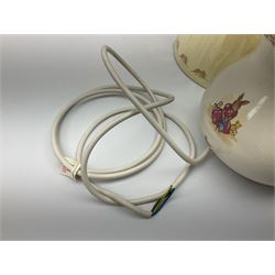 Royal Doulton Bunnykins table lamp, of baluster form, with shade, in original box