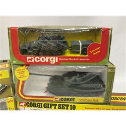 Corgi - ten military vehicles comprising Nos. GS-10 Gift Set, 900, 901, 902, 903, 904, 905, 906, 907 & 908; all boxed (10)