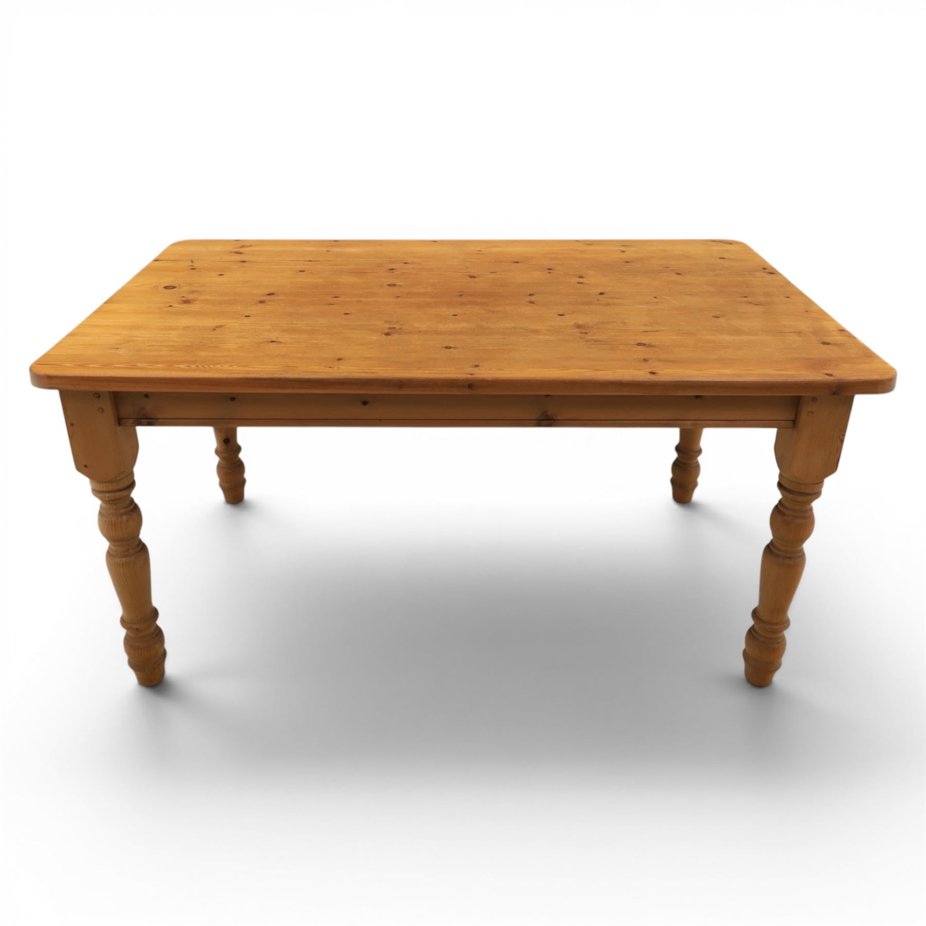 20th century traditional pine dining table together with four chairs and two stools