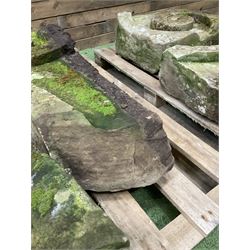 Late 18th century stone garden arbour pediment