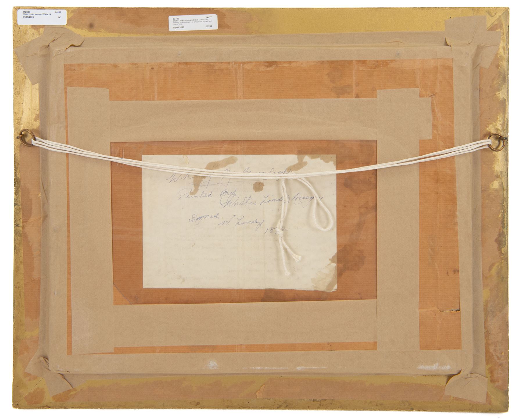 Walter Linsley Meegan (British c1860-1944): Whitby Harbour from Upgang by Moonlight, oil on canvas signed and dated 1878, 33cm x 43cm 
Provenance: private collection, purchased David Duggleby Ltd 25th March 2023 Lot 79; Meegan was the  maternal great-grandfather of the original vendor.