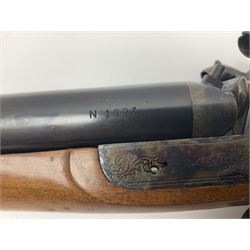 SHOTGUN CERTIFICATE REQUIRED: Fabbrica Armi F.lli Pietta Gussago BS Italy 12-bore side-by-side muzzle loading black powder double barrel percussion hammer gun, retailed by Navy Arms Co. Ridgefield N.J., the 71cm (28