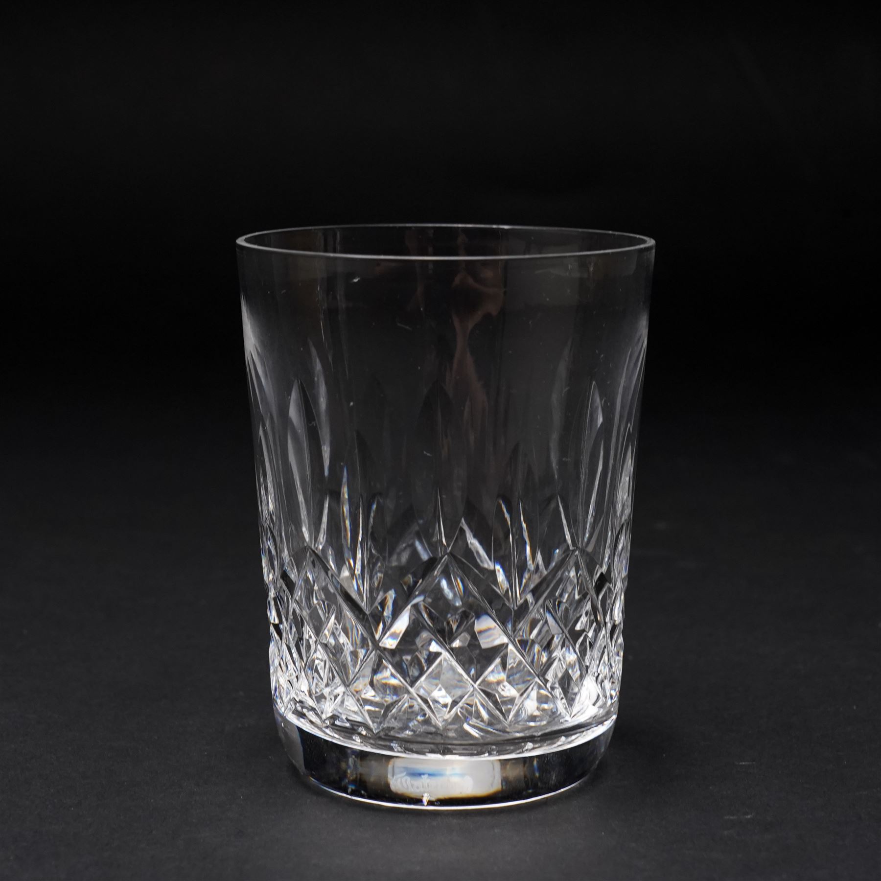 Waterford 'Lismore' pattern part suite, comprising three small tumblers, six liqueur glasses, twelve sherry glasses, eight large wine glasses and three smaller examples