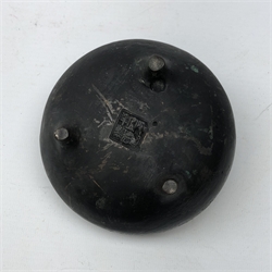  Chinese bronze censor with black lacquer finish, impressed seal, D12cm   