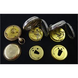 Victorian silver open face lever fusee pocket watch, N. 7973, silver dial with subsidiary seconds hand, London 1965, Elgin National Watch Company gold-plated pocket watch No. 3044245, silver H.Samuel 'The Climax Trip Action Patent pocket watch, one other pocket watch and a collection of wristwatches