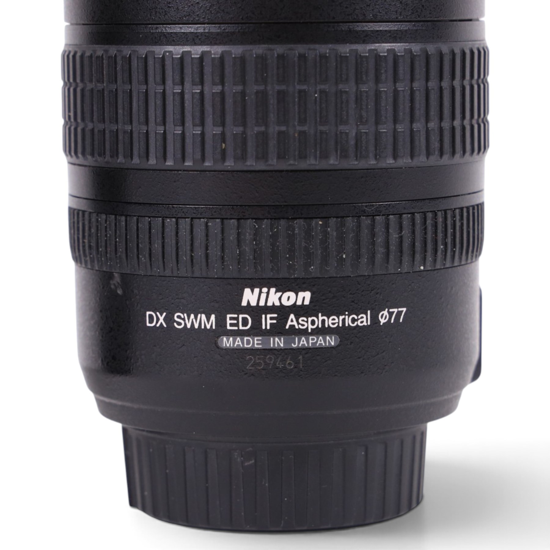 Two Nikkor lenses, comprising AF-S DX 12-24mm 1:4G ED serial no. 259461 and Zoom-Nikkor 43-86mm 1:35 zoom serial no. 1047648