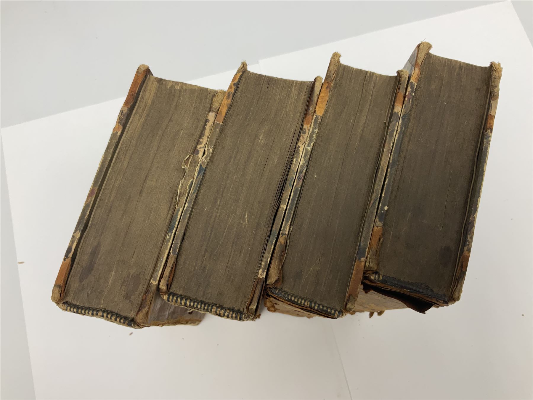 THE TATLER, London, C. Whittingham and John Sharpe, 1804, 4 volumes; engraved portrait frontispieces, engraved title pages and plates; uniformly bound in half leather with marbled boards