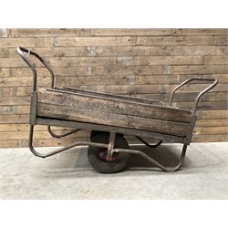 Vintage metal and wooden trolley cart