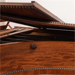 Early 19th century Grand Piano by John Broadwood & Son, London 1828.
Straight strung Broadwood “Barr Frame” Grand Piano with four steel braces from the wrest plank to the brass hitchpin plate. Partially re-strung with one string missing and some tuning pins loose, bridges in good condition, soundboard with cracks, action requires some adjustment and attention, six octave keyboard, with 73 keys C1-C7, with ivory naturals and ebony sharps, Lyre with sustain and una-chorda pedals, mahogany case with brass inlay and makers name to the double key-fall, adjustable open lattice music desk with egg and dart moulding to the surround of the case and lid, raised on reeded and tapered legs with castors. 

 You can find and listen to examples of Alan Cuckston playing this particular Broadwood Grand Piano in the links below:
Trio in D Minor Op. 25 by Francis Edward Bache
Gladiolus Rag by Scott Joplin
Sonata for Violin and Piano No.1 in G Minor by George Frederick Pinto

Given the intricate nature of these historic instruments, specialist support will be available if required, to assist successful buyers with safe removal and onward handling. Price upon application. 


This item has been registered for sale under section 10 of the APHA Ivory Act Submission Reference: 1N7BA84E
