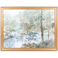 Barbara Whitmore (Whitby 20th century): River Views, pair oils on board signed 55cm x 73cm (2)