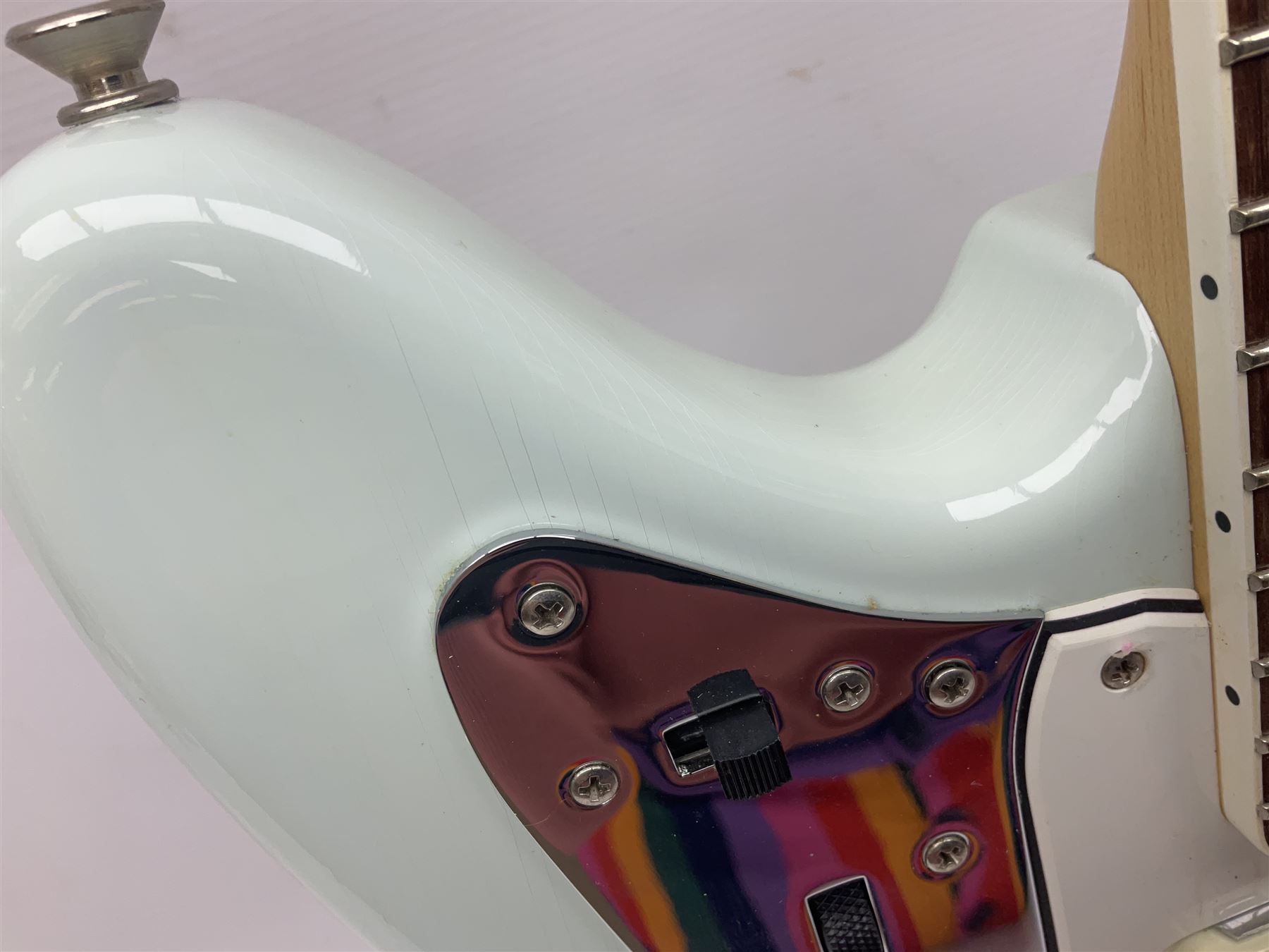 Fender Jaguar electric guitar, American Custom Shop vintage re-issue, probably in seafoam green, with tremolo arm, serial no.V1317106, L101cm; in American G&G Fender fitted hard case with paperwork