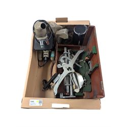 Sigma Multi Telemax 1:2.8 f=135mm lens, a set of DE Grave 7lb scales with County Borough o...
