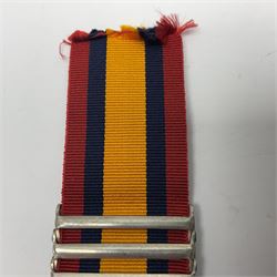 Victoria Queens South Africa Medal with Transvaal, South Africa 1901 and South Africa 1902 clasps awarded to 6769 Pte. D. Leak Liverpool Regiment; with replacement ribbon.