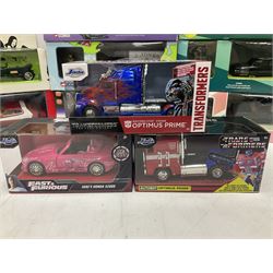 Corgi etc - seventeen TV/Film related die-cast models including Lock Stock & Two Smoking Barrels, The New Avengers, The Green Hornet, Fast & Furious, The Avengers, Starsky & Hutch, Knight Rider, Dads Army, Transformers, Power Rangers, Ghostbusters etc; all boxed (17)