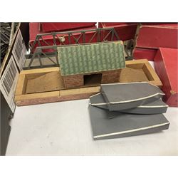 Hornby ‘0’ gauge - LNER 0-4-0 no.460 type 101 locomotive in green with key; further boxed ‘0’ gauge to include no.1 Crane Truck, no.2 single arm signals, open and closed goods wagons and cars; large quantity of track to include railway crossing, straight and curved track etc, in two boxes 