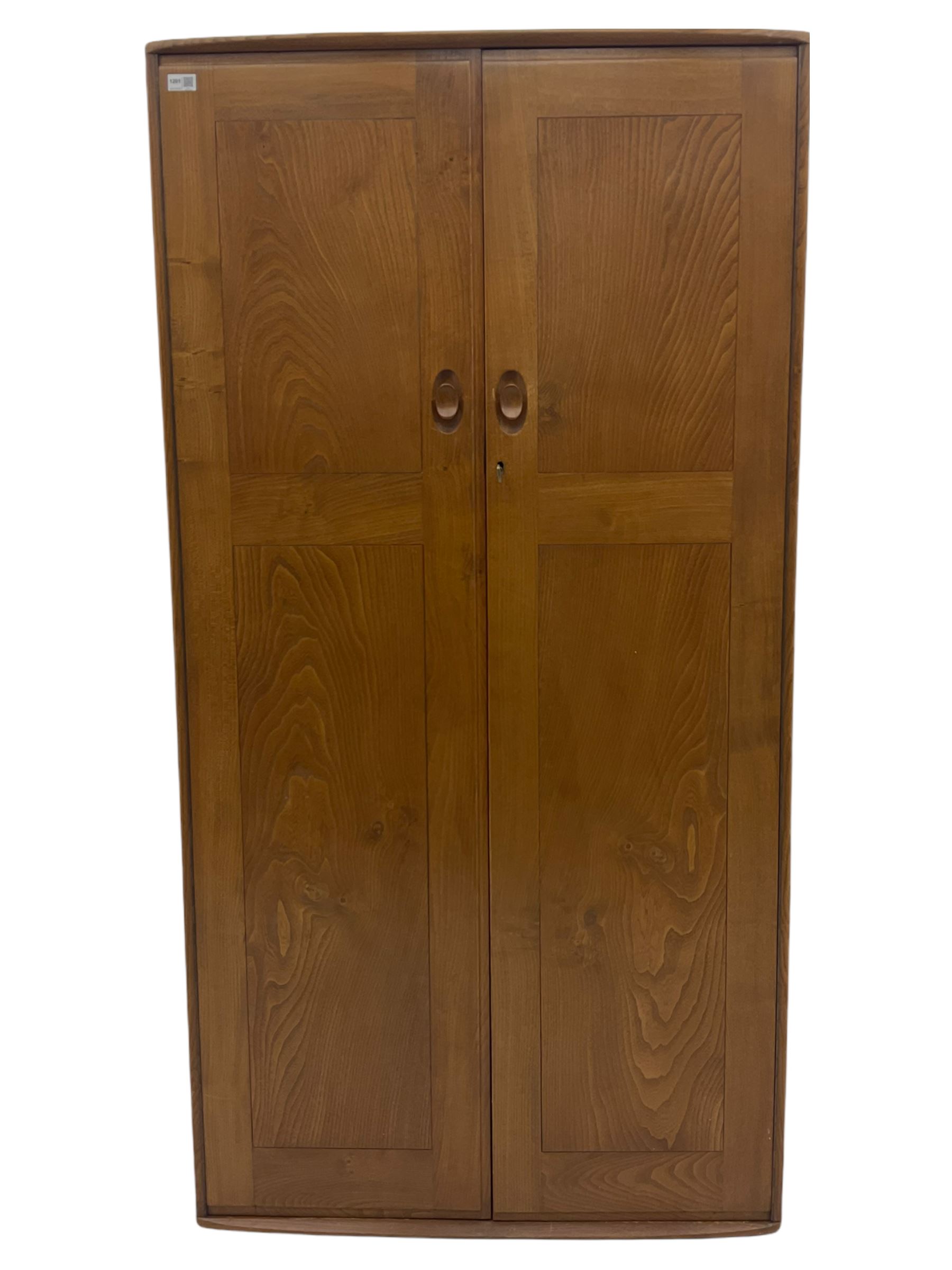 Ercol mid 20th century light elm double wardrobe The Furnishings Sale Furniture Interiors Clocks