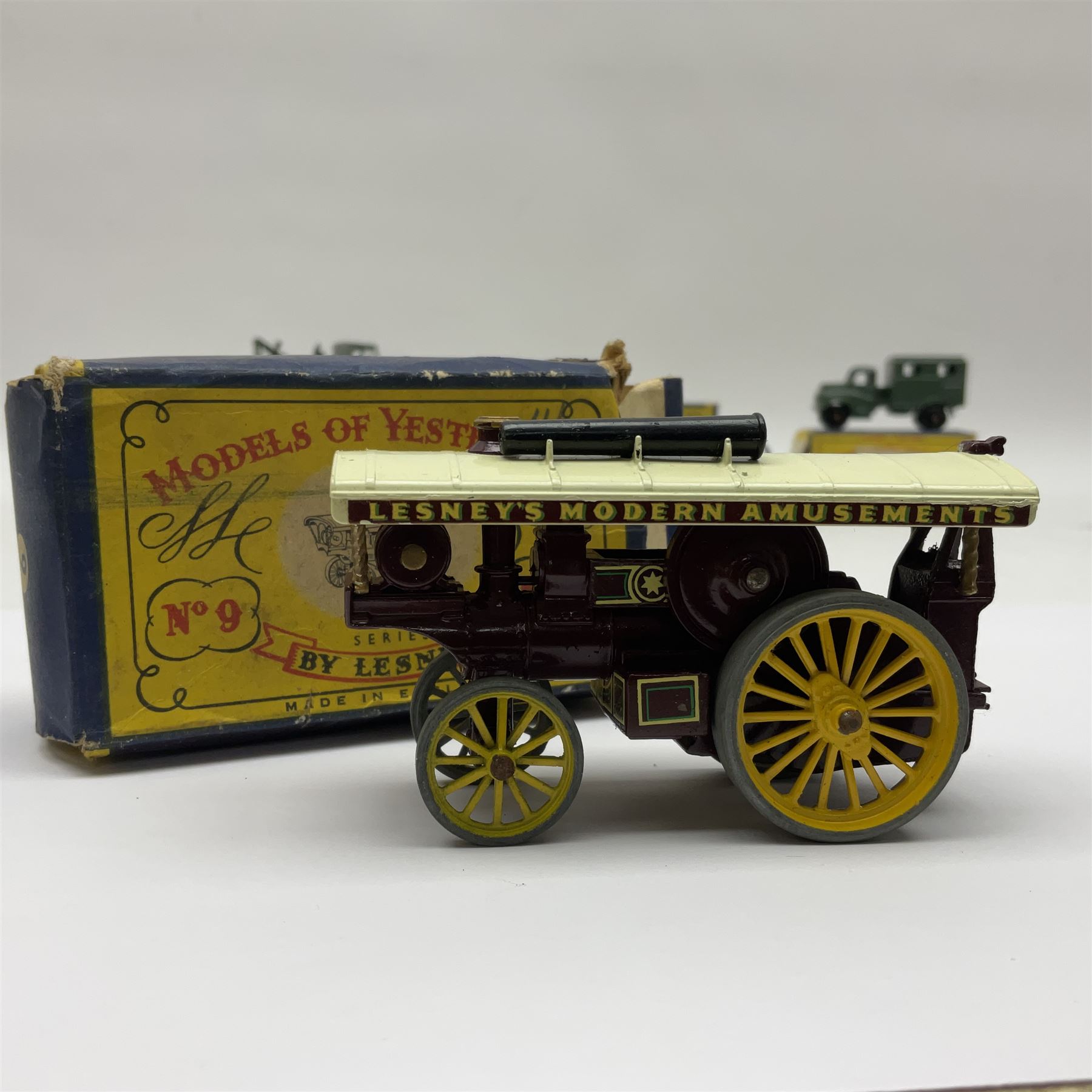 Moko Lesney - four Models of Yesteryear die-cast models comprising two 1925 Allchin Traction Engine no.1, Sentinel Steam Wagon no.4 and Fowler Showman’s Engine, all boxed; with two Matchbox 1-75 series models, Scammell Breakdown Truck no.64 and Austin MK 2 Radio Truck, both boxed (6)