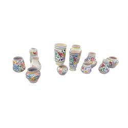 Poole pottery, floral pattern, twelve vase, largest H24cm
