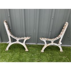 Pair of cast iron white painted bench ends - THIS LOT IS TO BE COLLECTED BY APPOINTMENT FROM DUGGLEBY STORAGE, GREAT HILL, EASTFIELD, SCARBOROUGH, YO11 3TX