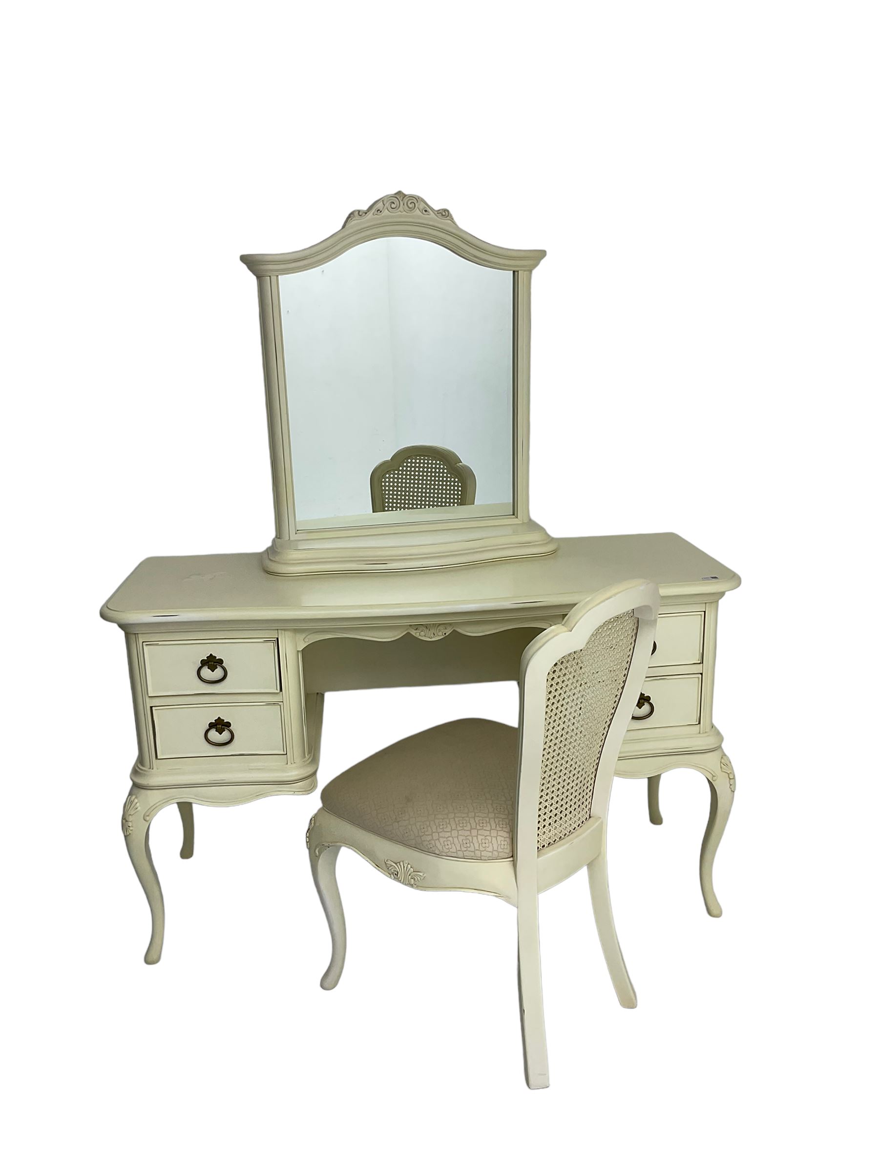 Willis and Gambier – dressing table with mirror and cane chair