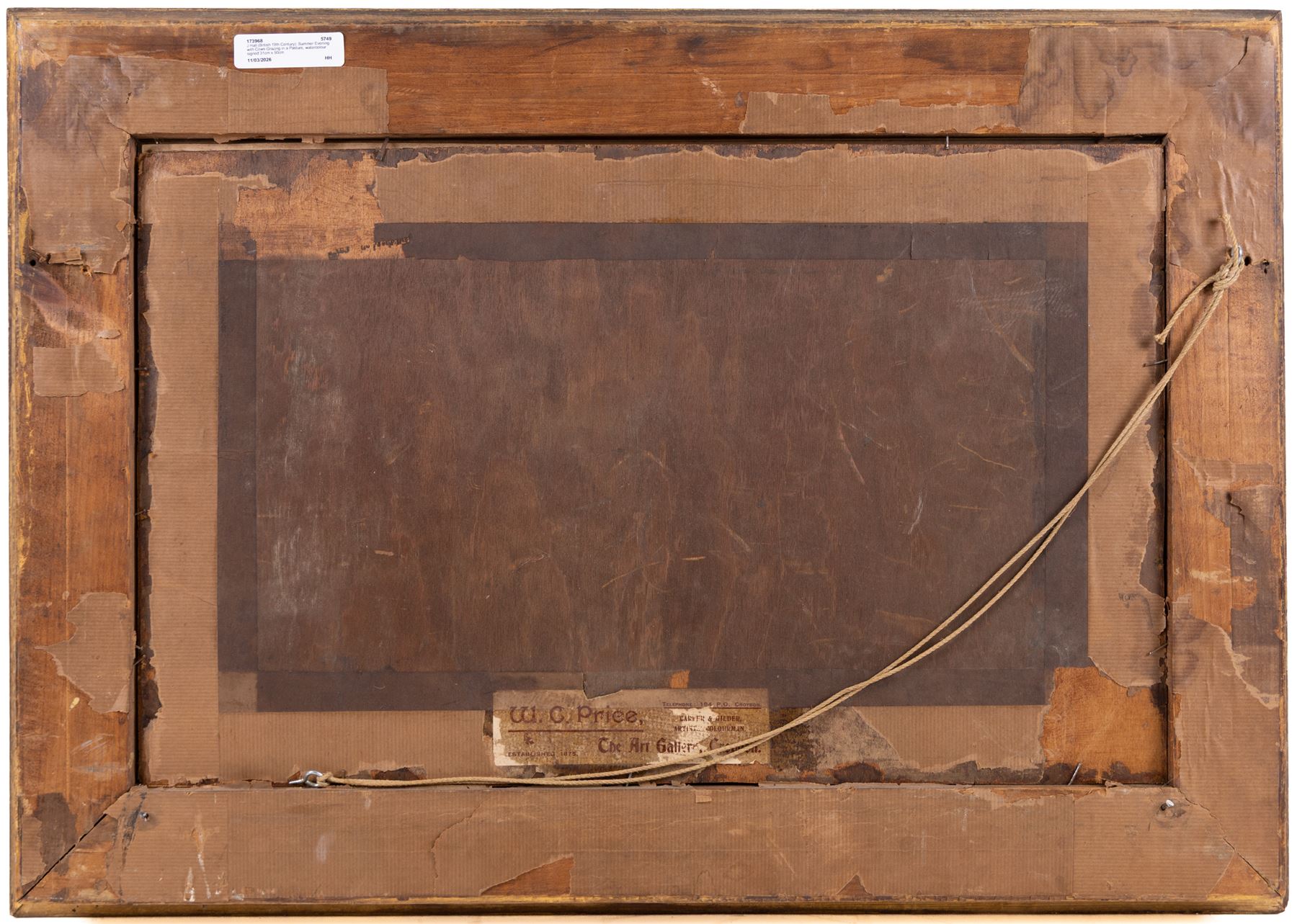 J Hall (British 19th Century): Summer Evening with Cows Grazing in a Pasture, watercolour signed 31cm x 50cm 