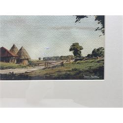 Winston Megoran (British 1913-1971): Straw Huts, watercolour signed 27cm x 41cm