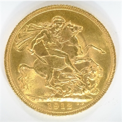  1912 gold full sovereign  