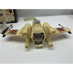 Star Wars - vintage vehicles comprising Rebel Armoured Snowspeeder and Tri-pod Laser Cannon; both boxed; Rebel Transport with 3 3/4