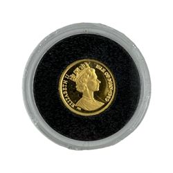 Four one twenty-fifth of an ounce 24 carat gold coins, from 'The Smallest Gold Coins of the World Collection', all with Westminster certificates (4)