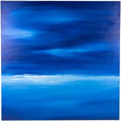 Abstract School (20th Century): 'Razor Fish Beach', oil on canvas, indistinctly signed and titled verso 102cm x 102cm (unframed)
