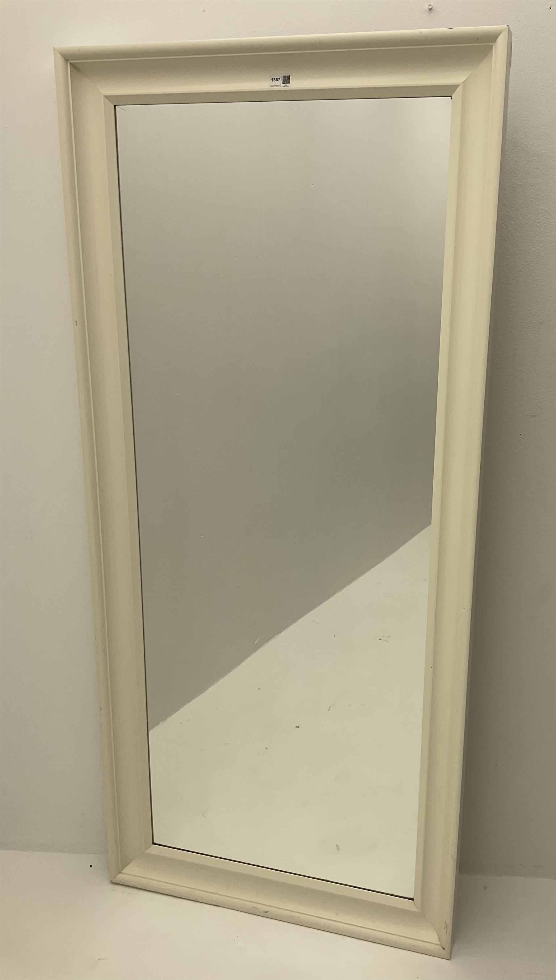 Large rectangular dressing mirror in cream finish 