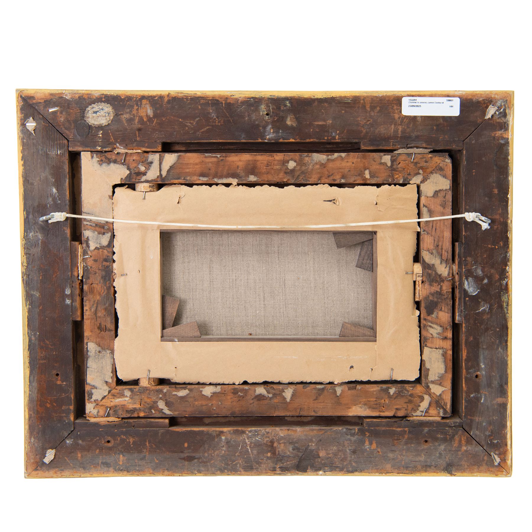 James Francis Danby (Irish 1793-1861): Tynemouth Priory and Castle - a View from the Shore, oil on canvas attributed on the mount, 17cm x 27cm 