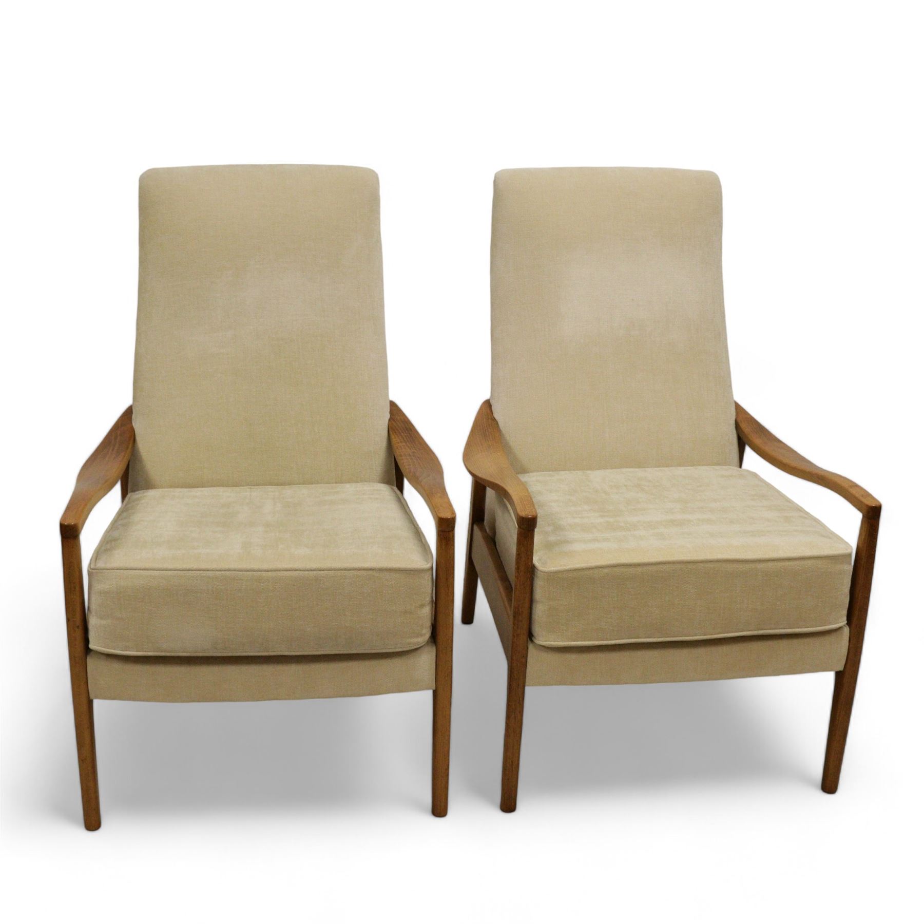 Parker Knoll - pair of beech open easy chairs | Mid-Century